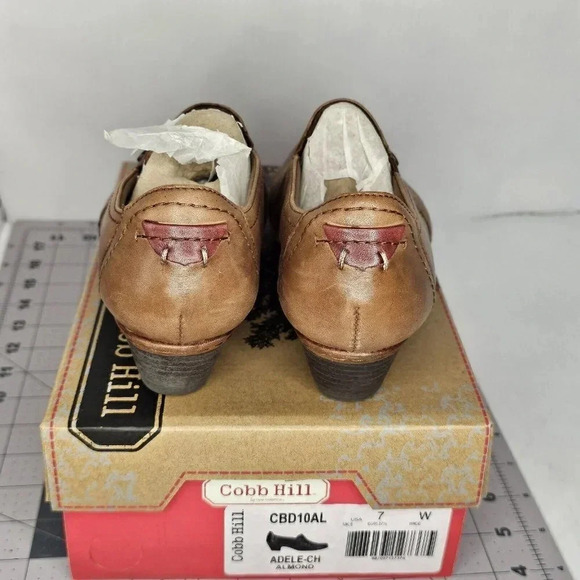 Cobb Hill Ankle Boots Women's 7 W Brown Leather Comfort Slip On Heel Adele Ch - Picture 2 of 12